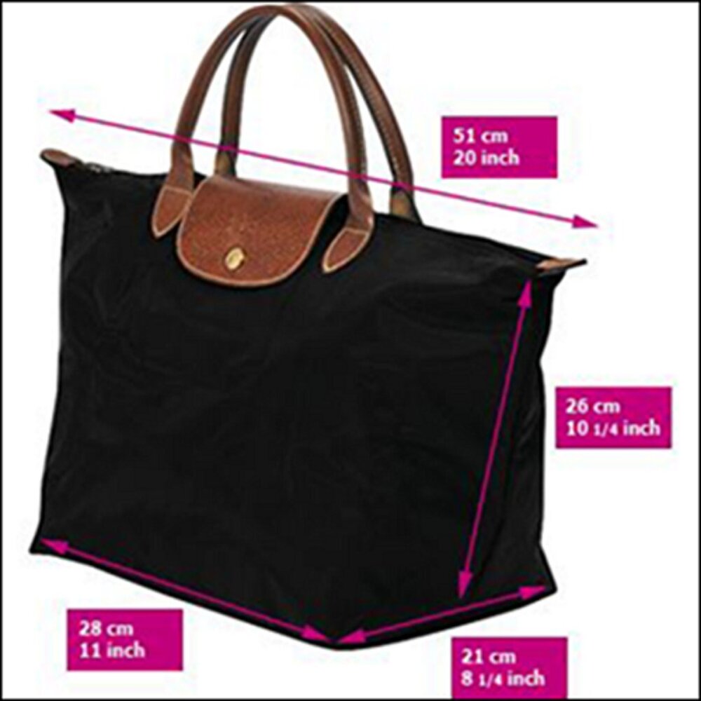 ❤️ NWT LONGCHAMP Le Pliage Type M Medium Short Handle Tote NAVY Blue Authentic - Picture 5 of 16